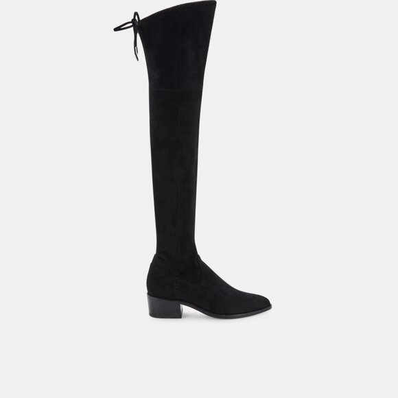 BNIB Dolce Vita Alsie Over-the-Knee Flat Boot in Black Stella Suede - Picture 8 of 15